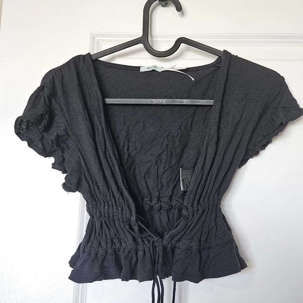Kimchi Blue Size S Black Ruched Crop Top Sold